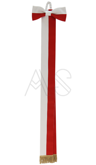 écharpe blanc rouge 10cm WSTA-BC-G