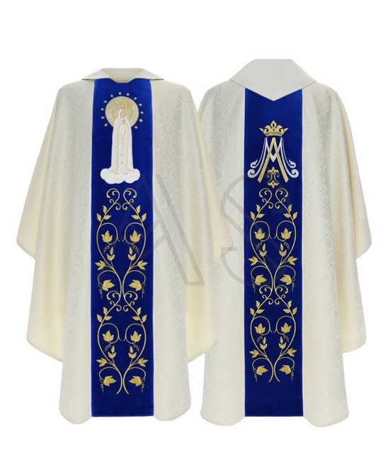 Chasuble gothique "Notre-Dame de Fatima" 412-AGN25