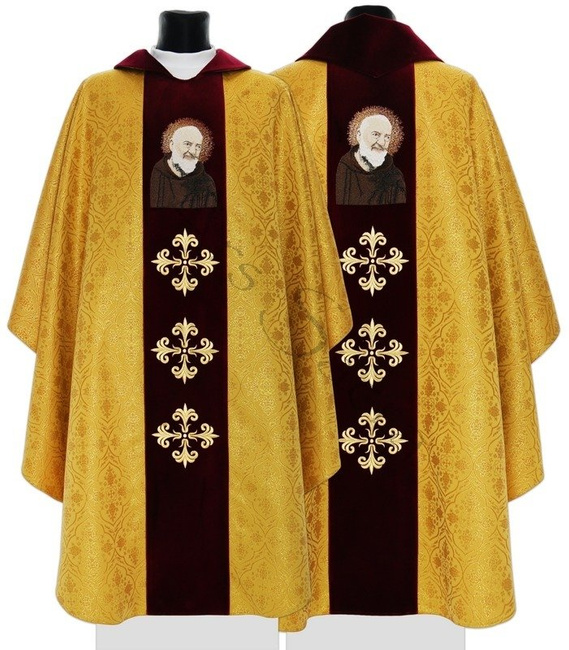 Gotische Kasel "St. Pater Pio" 413-AGC16
