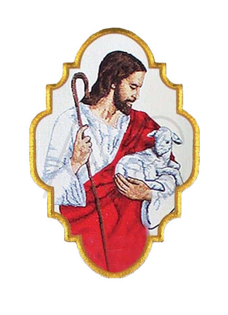 Aplique bordado "Jesús un buen pastor"